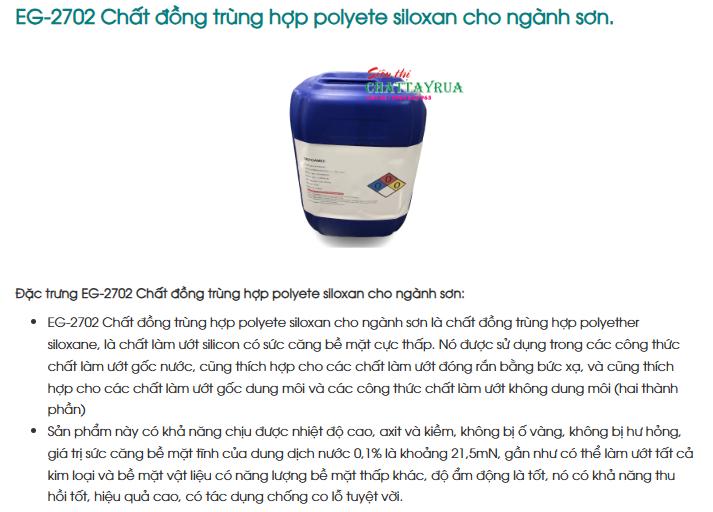 EG-2702 Chất đồng trùng hợp polyete siloxan cho ngành sơn.